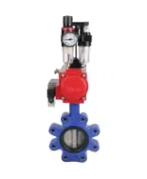 Затвор дисковый поворотный DN.ru WBV1631N-2W-Fb-H Ду150 Ру16 LUG корпус - чугун QT450, диск - нержавеющая сталь 304, уплотнение - NBR, с пневмоприводом DN.ru PA-DA-105, пневмораспределителем 4M310-08 AC220V и БПВ AFC2000