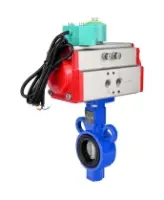 Затвор дисковый поворотный DN.ru WBV0232E-2W-Fb-ISO-H Ду25/32 Ру16, корпус - алюминиевый сплав, диск - нержавеющая сталь 316L, уплотнение - EPDM, с пневмоприводом PA-SA-083 и магнитным переключателем ALS200D