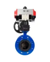 Затвор дисковый поворотный DN.ru WBV1331E-2W-F-H Ду200 Ру16 фланцевый, корпус - чугун GGG40, диск - нержавеющая сталь 304, EPDM, с пневмоприводом DN.ru PA-DA-140, пневмораспределителем DN.ru 4V320-08 AC220V и ручным дублером DN.ru MON4-1200-T54-ISO