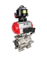 Кран шаровой DN.ru BV3232P(3pc)-FP-SW-ISO-H Ду65 Ру63 полнопроходной, корпус - нержавеющая сталь SS316, под приварку, с пневмоприводом PA-SA-130, пневмораспределителем 4M310-08 AC220V, БКВ APL-510N EX
