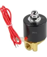 Клапан электромагнитный DN.ru VS100-VT-NC-24VAC 1/4″ Ду8 Ру10 прямого действия двухходовой, корпус - латунь, присоединение - внутренняя резьба, уплотнение - VITON, нормально-закрытый, катушка - 24 В AC