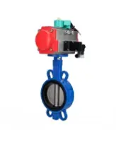 Затвор дисковый поворотный DN.ru WBV1432N-2W-Fb-H Ду40 Ру16 корпус - чугун GGG50, диск - нержавеющая сталь 316L, уплотнение - NBR, с пневмоприводом PA-SA-083, пневмораспределителем 4M310-08 AC220V и магнитным переключателем ALS200D