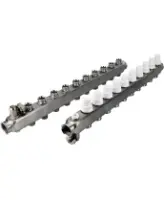 Коллекторная группа DN.ru GC4-31-10 1″ Ду25 Ру10 отводов — 10, в сборе с терморегулирующими клапанами и запорно-балансировочными клапанами, дренажным краном и воздухоотводчиком, с заглушками, без переходников, корпус - нержавеющая сталь AISI 304