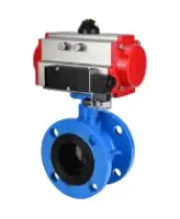Затвор дисковый поворотный DN.ru WBV1313E-2W-F-H Ду100 Ру16 фланцевый, корпус - чугун GGG40, диск - чугун GGG40, уплотнение - EPDM, с пневмоприводом DN.ru PA-DA-105 и пневмораспределителем DN.ru 4M310-08 AC220V