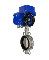 Затвор дисковый поворотный DN.ru WBV3131V-2W-Fb-H Ду100 Ру16 межфланцевый, корпус - нержавеющая сталь 304, диск - нержавеющая сталь 304, уплотнение - VITON, с электроприводом QT-N-010M-O2-220VAC-У1 с моментной муфтой и штурвалом