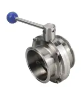 Затвор дисковый поворотный кламповый DN.ru WBV3131E-2W-C-H Ду80 Ру10 корпус - пищевая нержавеющая сталь 304, уплотнение – EPDM, присоединение - кламп (clamp), с рукояткой