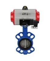 Затвор дисковый поворотный DN.ru WBV1413E-2W-Fb-H Ду125 Ру16, корпус - чугун GGG50, диск - чугун GGG40, уплотнение - EPDM, с пневмоприводом DN.ru PA-DA-105 и пневмораспределителем 4M310-08 AC220V