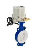 Затвор дисковый поворотный DN.ru WBV3434Pf-2W-Fb-R Ду150 Ру16 корпус - углеродистая сталь WCB, диск - углеродистая сталь WCB, футерованный PTFE, уплотнение - PTFE, с четвертьоборотным взрывозащищенным электроприводом ГЗ-ОФВ-200/14-М 220В