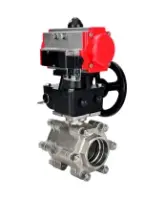 Кран шаровой DN.ru BV3232P(3pc)-FP-SW-ISO-H Ду80 Ру63 полнопроходной, корпус - нержавеющая сталь SS316, под приварку, с пневмоприводом PA-DA-105, пневмораспределителем 4M310-08 DC24V, ручным дублером MON2-450-T28-ISO
