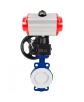 Затвор дисковый поворотный DN.ru WBV3434Pf-2W-Fb-R Ду250 Ру16 корпус - углеродистая сталь WCB, диск - углеродистая сталь WCB, футерованный PTFE, уплотнение - PTFE, с пневмоприводом DN.ru PA-DA-130 и ручным дублером DN.ru MON3-700-T38-ISO