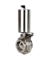 Затвор дисковый поворотный кламповый DN.ru WBV3131S-2W-C-H Ду100 Ру10 корпус - пищевая нержавеющая сталь 304, уплотнение – Silicon, с пневмоприводом DN.ru PA-SA-85 с возвратными пружинами