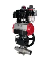 Кран шаровой DN.ru BV3232P(3pc)-FP-W-ISO-H LONG Ду125 Ру16 полнопроход., корпус - нерж.сталь 316, уплотнение - PTFE, под приварку, пн.привод PA-DA-130, пн.распределитель 4M310-08 AC220V, ручной дублер MON3-700-T38-ISO, БКВ APL-410N EX и БПВ AFC2000