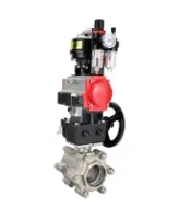 Кран шаровой DN.ru BV3232P(3pc)-FP-SW-ISO-H Ду80 Ру63 полнопроходной, корпус - нержавеющая сталь SS316, под приварку, с пневмоприводом PA-DA-105, пневмораспределителем 4M310-08 DC24V, БКВ APL-510N EX, ручным дублером MON2-450-T28-ISO, БПВ AFC2000
