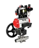 Кран шаровой DN.ru BV3232P(3pc)-FP-W-ISO-H LONG Ду50 Ру40 полнопроход., корпус - нерж.сталь 316, уплотнение - PTFE, под приварку, пн.привод PA-DA-083, пн.распределитель 4M310-08 AC220V, ручной дублер MON2-450-T28-ISO, БКВ APL-510N EX и БПВ AFC2000
