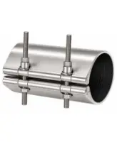 Муфта ремонтная хомутного типа (свертная) DN.ru CCR31E(1pc)-400 Ду80 (Дн88-98) Ру16 односоставная, материал корпуса - нержавеющая сталь AISI 304, уплотнение - EPDM, длина - 400мм