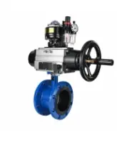 Затвор дисковый поворотный DN.ru WBV1331E-2W-F-H Ду50 Ру16 фланцевый, корпус - чугун GGG40, диск - нержавеющая сталь 304, уплотнение - EPDM, с пневмоприводом DN.ru PA-DA-105-1, 4M310-08 AC220V, APL-510N EX и AFC2000
