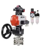 Кран шаровой DN.ru BV3232P(3pc)-FP-W-ISO-H Ду50 Ру40 полнопроходной двухходовой, корпус - нерж.сталь SS316, под приварку, уплотнение - PTFE, с пн/привод PA-DA-83, пн/распределит 4M310-08 220В NAMUR, БКВ APL-210N, ручн.дублер MON2-450-T28-ISO и БПВ AFC2000
