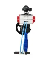 Затвор дисковый поворотный DN.ru WBV1631E-2W-Fb-H Ду125 Ру16 LUG корпус - чугун QT450, диск - нержавеющая сталь 304, уплотнение - EPDM, с пневмоприводом DN.ru PA-DA-105, пневмораспределителем 4V320-08 AC220V, БКВ APL-210N и редуктором MON3-700-T38-ISO