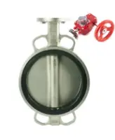 Затвор дисковый поворотный DN.ru WBV3232V-2W-Fb-H Ду100 Ру16 межфланцевый, корпус - нержавеющая сталь 316L, диск - нержавеющая сталь 316L, уплотнение - Viton, с редуктором HGBF RQN1-180Z с индикатором положения и датчиком обратной связи