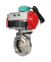 Затвор дисковый поворотный DN.ru WBV3131E-2W-W-H Ду15 Ру10 под приварку, корпус - пищевая нержавеющая сталь 304, уплотнение - EPDM, с пневмоприводом PA-SA-065, пневмораспределителем 4M310-08 220В NAMUR и магнитным переключателем ALS200D