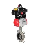 Затвор дисковый поворотный DN.ru WBV3131N-2W-Fb-H Ду65 Ру16, корпус - нержавеющая сталь 304, диск - нержавеющая сталь 304, уплотнение - NBR, с пневмоприводом DN.ru PA-SA-105 и БКВ DN.ru APL-410N EX