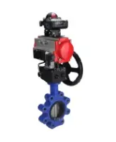 Затвор дисковый поворотный DN.ru WBV1631E-2W-Fb-H Ду125 Ру16 LUG корпус - чугун QT450, диск - нержавеющая сталь 304, уплотнение - EPDM, с пневмоприводом DN.ru PA-DA-105, пневмораспределителем 4M310-08 AC220V, БКВ APL-210N и дублером MON3-700-T38-ISO