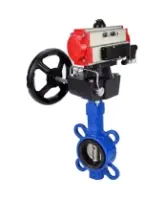Затвор дисковый поворотный DN.ru WBV1132N-2W-Fb-H Ду125 Ру16, межфланцевый, корпус - чугун GG25, диск - нержавеющая сталь 316L, уплотнение - NBR, с пневмоприводом PA-DA-105, с пневмораспределителем 4V320-10 AC220V, ручным дублером MON3-700-T38-ISO