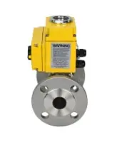 Кран шаровой DN.ru BV3131P(3pc)-FP-F-ISO-H Ду65 Ру25 трехсоставной из нержавеющей стали SS304, фланцевый, полнопроходной с электроприводом DN.ru QT-N-010EM-O1-24VDC-У1