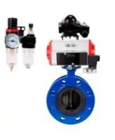Затвор дисковый поворотный DN.ru WBV1331E-2W-F-H Ду125 Ру16 фланцевый, корпус - чугун GGG40, диск - нержавеющая сталь 304, EPDM, с пневмоприводом DN.ru PA-SA-160, пневмораспределителем DN.ru 4M310-08 AC220V, БКВ DN.ru APL-210N и БПВ DN.ru AFC2000