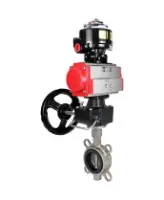 Затвор дисковый поворотный DN.ru WBV3131N-2W-Fb-H Ду80 Ру16, корпус - нержавеющая сталь 304, диск - нержавеющая сталь 304, уплотнение - NBR, с пневмоприводом DN.ru PA-DA-083, БКВ DN.ru APL-510N EX и ручным дублером DN.ru MON2-450-T28-ISO