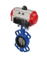 Затвор дисковый поворотный DN.ru WBV1413E-2W-Fb-H Ду100 Ру16, корпус - чугун GGG50, диск - чугун GGG40, уплотнение - EPDM, с пневмоприводом DN.ru PA-DA-083 и пневмораспределителем 4M310-08 AC220V