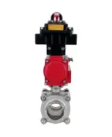 Кран шаровой DN.ru BV3232P(3pc)-FP-W-ISO-H WDVF Ду40 Ру40 полнопроходной, трехсоставной, корпус - нержавеющая сталь 316, уплотнение - PTFE, под приварку, с пневмоприводом PA-SA-105, БКВ APL-410N EX