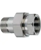 Соединение разъемное (американка) DN.ru А-304-НР-ВР-PTFE 1 1/4″ Ду32 Ру20 с уплотнением под гайкой по плоскости, корпус - нержавеющая сталь AISI 304, присоединение - наружная/внутренняя резьба, тип резьбы - BSPT/BSPP