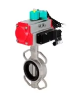 Затвор дисковый поворотный DN.ru WBV3131N-2W-Fb-H Ду65 Ру16 корпус - нержавеющая сталь 304, диск - нержавеющая сталь 304, уплотнение - NBR, с пневмоприводом PA-DA-065, пневмораспределителем 4M310-08 AC220V и магнитным переключателем ALS200D
