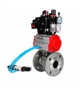 Кран шаровой DN.ru BV3232P(2pc)-FP-F-ISO-H WDVF Ду65 Ру16 полнопроходной, фланцевый, корпус - нержавеющая сталь 316, уплотнение - PTFE, с пневмоприводом PA-SA-130, пневмораспределителем 4V320-08 AC220V, БКВ APL-410N EX и БПВ AFC2000