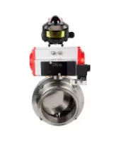 Затвор дисковый поворотный кламповый DN.ru WBV3131S-2W-C-H Ду50 Ру10 корпус - пищевая нержавеющая сталь 304, уплотнение – Silicon, с пневмоприводом DN.ru PA-DA-065, пневмораспределителем DN.ru 4M310-08 AC220V и БКВ DN.ru APL-510N EX