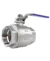 Кран шаровой DN.ru BV3232P(2pс)-FP-T-H Ду65 Ру40 полнопроходной двухходовой, нержавеющая сталь 316 CF8M, внутренняя резьба, уплотнение - PTFE, ручка-рычаг