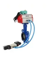 Затвор дисковый поворотный DN.ru WBV1132N-2W-Fb-H Ду40 Ру16 корпус - чугун GG25, диск - нержавеющая сталь 316L, уплотнение - NBR, с пневмоприводом PA-SA-083, пневмораспределителем 4V320-08 AC220V и магнитным переключателем ALS200D