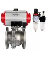 Кран шаровой DN.ru BV3232P(2pc)-FP-F-ISO-R Ду250 Ру16 полнопроходной двухходовой, нержавеющая сталь 316, фланцевый, уплотнение - PTFE, с пневмоприводом PA-DA-160 двойного действия, пневмораспределителем 4M310-08 AC220V и БПВ AFC2000