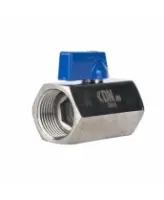 Кран шаровой DN.ru 1/2″ Ду15 Ру63 корпус - пищевая нержавеющая сталь AISI 304 (аналог 08Х18Н10), неполнопроходной, внутренняя/внутренняя резьба, уплотнение - PTFE, с рукояткой (BV3131P-SP-T-H)