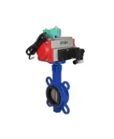 Затвор дисковый поворотный DN.ru WBV1132N-2W-Fb-H Ду40 Ру16 корпус - чугун GG25, диск - нержавеющая сталь 316L, уплотнение - NBR, с пневмоприводом PA-SA-083, пневмораспределителем 4M310-08 AC220V и магнитным переключателем ALS200D