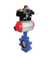 Затвор дисковый поворотный DN.ru WBV1631E-2W-Fb-H Ду100 Ру16 LUG корпус - чугун QT450, диск - нержавеющая сталь 304, уплотнение - EPDM, с пневмоприводом DN.ru PA-DA-083, пневмораспределителем 4M310-08 AC220V и БКВ APL-410N EX