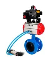Затвор дисковый поворотный DN.ru WBV1313E-2W-F-H Ду100 Ру16, корпус - чугун GGG40, диск - чугун GGG40, уплотнение - EPDM, с пневмоприводом PA-DA-105, пневмораспределителем 4M320-08 AC220V и БКВ APL-410N EX