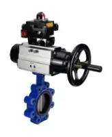 Затвор дисковый поворотный DN.ru WBV1631E-2W-Fb-H Ду125 Ру16 LUG корпус - чугун QT450, диск - нержавеющая сталь 304, уплотнение - EPDM, с пневмоприводом PA-DA-105-1 и БКВ APL-410N EX