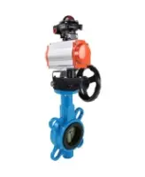 Затвор дисковый поворотный DN.ru WBV1413E-2W-Fb-H Ду150 Ру16, корпус - чугун GGG50, диск - чугун GGG40, уплотнение - EPDM, с пневмоприводом DN.ru PA-DA-105 двойного действия, с БКВ APL-210N, с ручным дублером MON3-700-T38-ISO