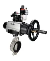 Затвор дисковый поворотный DN.ru WBV3131V-2W-Fb-H Ду150 Ру16 межфланцевый, корпус - нержав.сталь 304, диск - нержав.сталь 304, уплотнение - VITON, с пневмоприводом PA-DA-105-1, пневмораспределителем 4M310-08 220В NAMUR, БКВ APL-210N и БПВ AFC2000