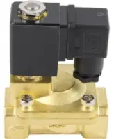 Клапан электромагнитный DN.ru VS400-ET-NC-24VDC 1 1/4″ Ду32 Ру16, соленоидный двухходовой, корпус - латунь, уплотнение - EPDM, резьбовой, нормально-закрытый, пилотный, катушка - 24В