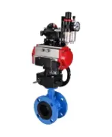 Затвор дисковый поворотный DN.ru WBV1313E-2W-F-H Ду100 Ру16 фланцевый, корпус - чугун GGG40, диск - чугун GGG40, EPDM, с пневмоприводом DN.ru PA-DA-105, пневмораспределителем 4M310-08 DC24V, БКВ APL-210N, ручным дублером MON1-250-T26-ISO и БПВ AFC2000