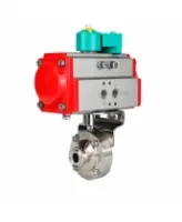 Затвор дисковый поворотный DN.ru WBV3131S-2W-C-H Ду100 Ру10 кламповый, корпус - пищевая нержавеющая сталь 304, уплотнение - Silicon, с пневмоприводом PA-SA-083 и магнитным переключателем ALS200D