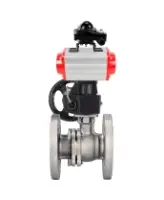 Кран шаровой DN.ru BV3232P(2pc)-FP-F-ISO-H WDVF Ду65 Ру16 полнопроходной, фланцевый, корпус - нержавеющая сталь 316, уплотнение - PTFE, с пневмоприводом PA-DA-083, БКВ APL-210N и ручным дублером MON2-450-T28-ISO